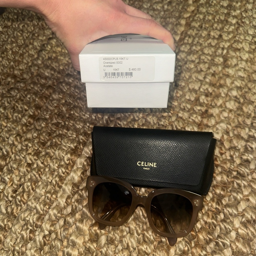 Authentic Celine tan oversized sunglasses